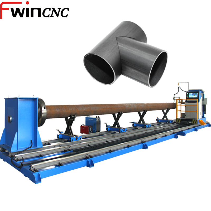 fwincnc CNC control round pipe intersecting-line cutting machine water tube Stair Handrail plasma cutting machine